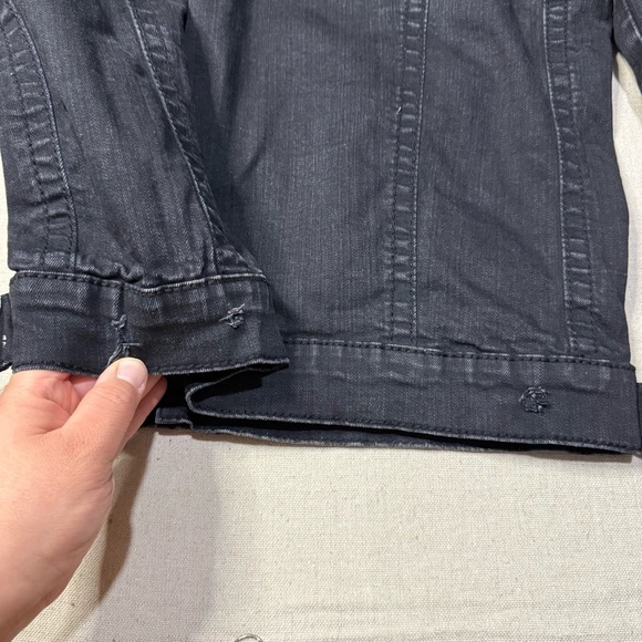 VTG Rock Revival Jacket Men Large Black Distressed Studded Embroidered Y2K Denim - Picture 5 of 7